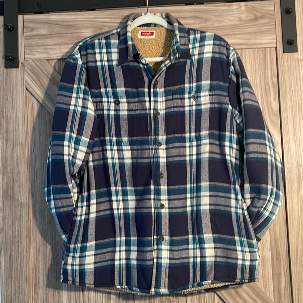 Wrangler lightweight shirt jacket blue medium